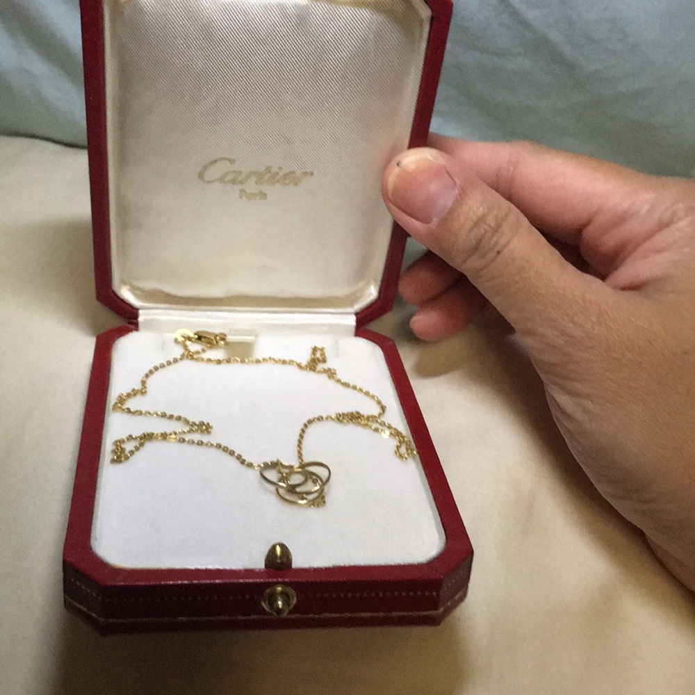 18K Cartier tri color trinity pendant